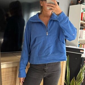 Blue Quarter-Zip Pullover Sweatshirt | Women’s Size XL